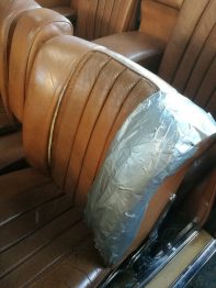 Intérieur cuir avant réparation Mercedes W111 cabriolet par RC Sellerie RC Sellerie