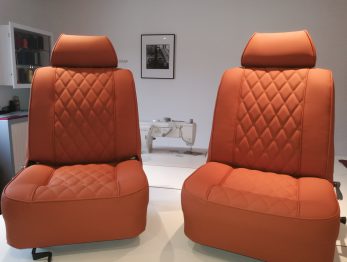 Sièges Mini MK5 rénovés en simili à losanges par RC Sellerie RC Sellerie