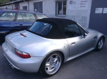 Remplacement de la capote et du ciel de toit de ce cabriolet Z3 M par RC Sellerie RC Sellerie
