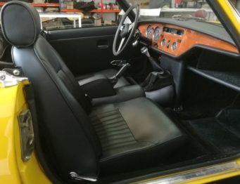 Rénovation siège cuir Triumph Spitfire MK4 par RC Sellerie RC Sellerie